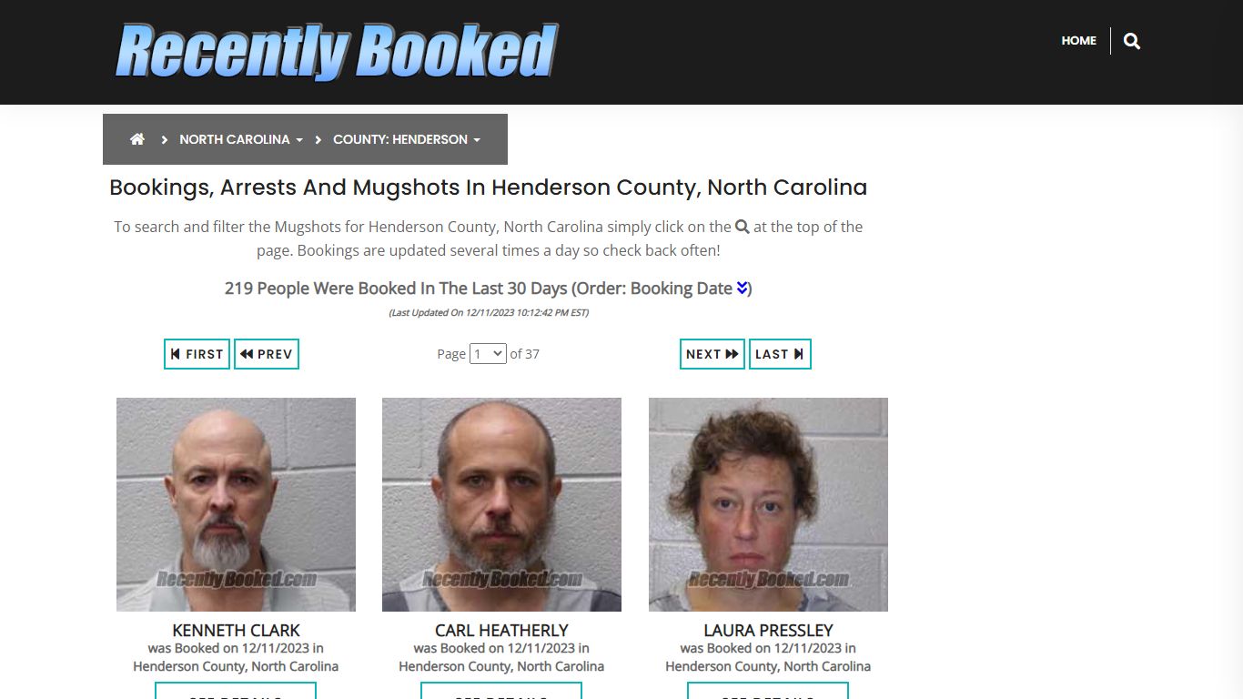 Bookings, Arrests and Mugshots in Henderson County, North Carolina